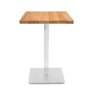 Custom hotel Simple coffee table furniture wood Stainless steel table legs dining table