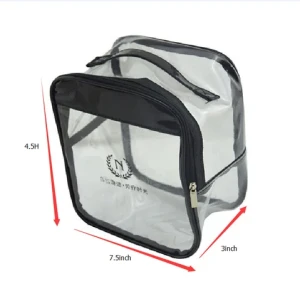 Custom Logo Clear Waterproof Cosmetic Bag Toiletry Bag PVC Pochette Zipper Make up Bag