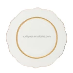 custom logo printed wholesale gold rim dinner set white ceramic fine porcelain 38pcs modern design dinnerware set