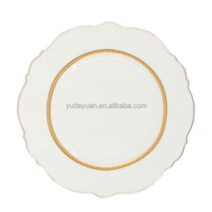 custom logo printed wholesale gold rim dinner set white ceramic fine porcelain 38pcs modern design dinnerware set