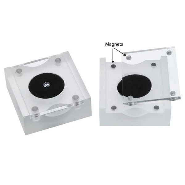 custom magnetic clear acrylic gem box
