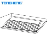 Custom restaurant kitchen cooking hood, wall mounted stainless steel kitchen range hood
