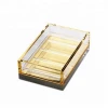 Custom Soap Dish Bathroom Supplies Acrylic Square Soap Dish with Golden Color