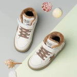 Customizable stylish brown color school sports shoes plush kids shoes children shoe sale