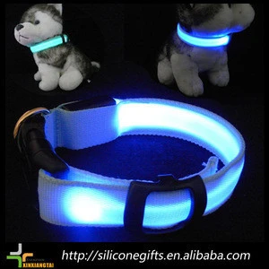 customized nylon led flashing beaded dog collar