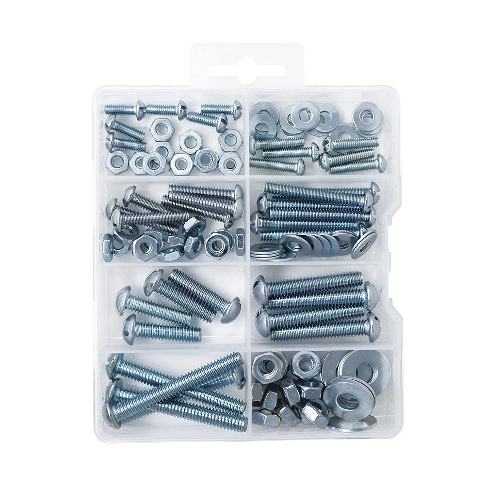 Customized packaging decorate Semi-circular head machine nail  nuts and dead bolts nut with nut flat washer set
