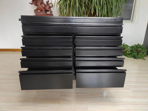 Customized Professional Heavy Duty 9-Drawer Tool Trolley Steel Wood Iron Chest for Repair Shop Garage Workshop