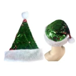 Customized Size Red Green Beads Christmas Atmosphere Festive Adult Santa Hat