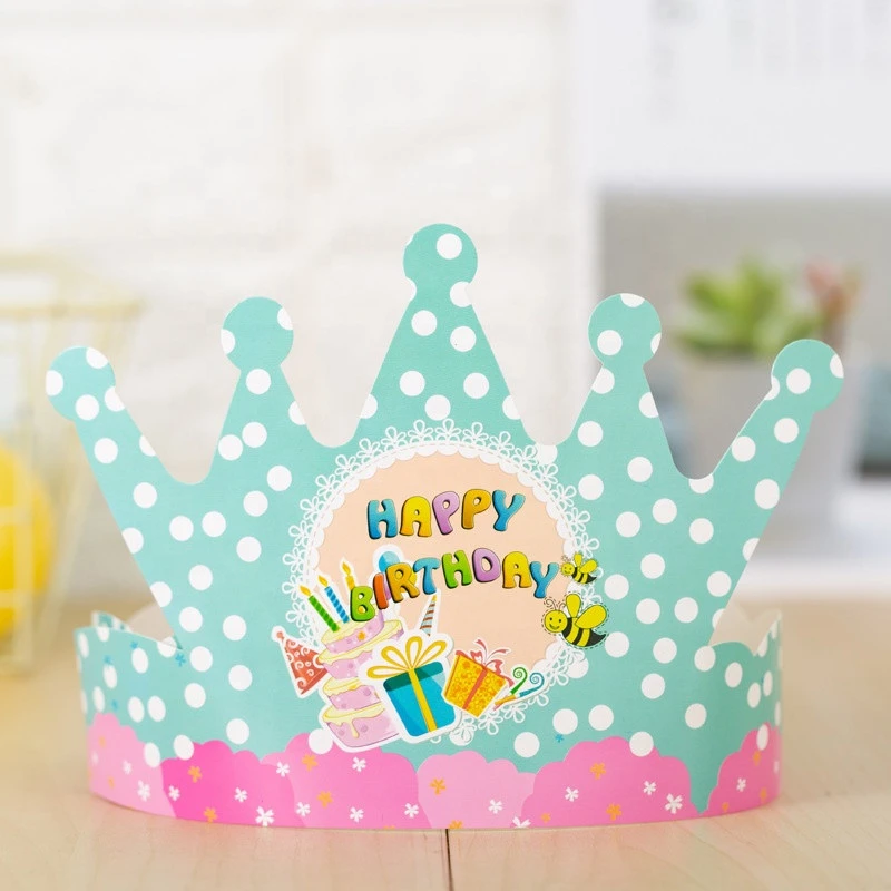 Customized Wholesale Disposable Birthday Crown Gold Card Party Decoration Birthday Hat