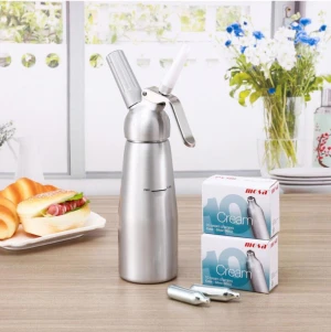 CW-500B  New Whipperior | Food Grade Stainless Steel 1 pint Whipped Cream Dispenser/Cream Whipper with 3 Decorating