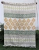 Decorative Sofa Hand Block Printed Cotton Throw Blanket with low MOQ at wholesale price