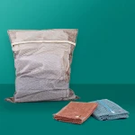 Delicate heavy canvas laundry large big mesh zipper foldable laundry washing bag