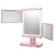 Import Desktop tri-fold lighted vanity mirror makeup cosmetic portable magnifying makeup mirror tri fold diy hollywood mirror light from China