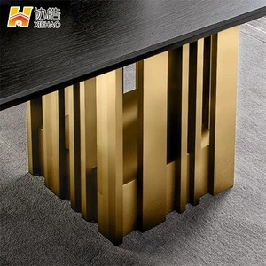 DH-1405 New design 10 seater marble top stainless steel leg dining table set,  marble top dinning table, restaurant table modern