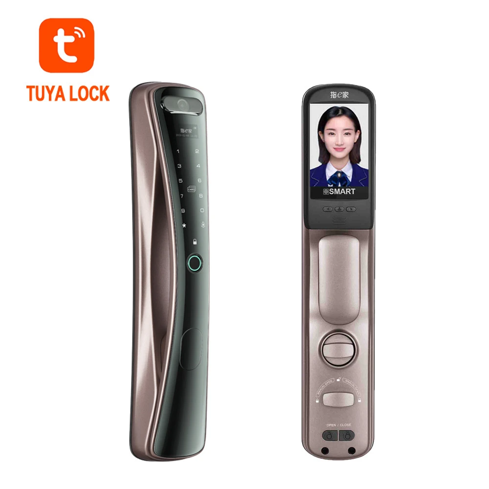 Digital security smart door lock with camera wifi tuya fingerprint smart lock