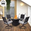 Dining Table with Cushions Wicker Garden Outdoor Patio Set for Kitchen Park Courtyard Home Office Use