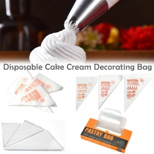 Disposable Pastry Bag Transparent Disposable PE Composition Icing Piping Pastry Bag for Cake Decoration