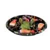 Disposable Sushi Round Plastic Plates with Dividers