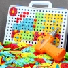 DIY 151pcs 2D plane puzzle platter 40 pattern 3d screw platter building blocks assembled toy toolbox