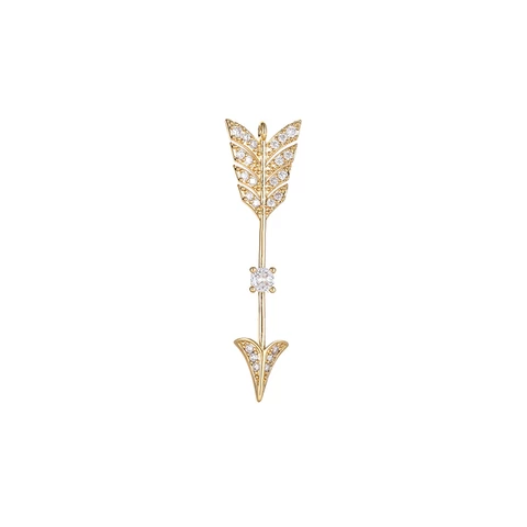 DIY Jewelry Accessories Brass 14K Gold Plated Cubic Zirconia Arrow Shape Necklace Pendant
