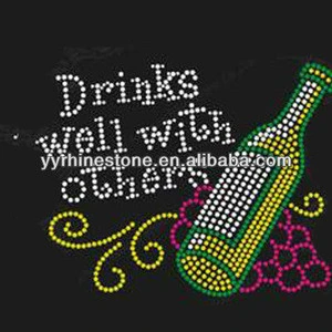 Drinks well with others On Rhinestone Transfer Design