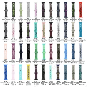 Dual color Breathable Silicone Sport Band Bracelet Watch Band replacement Wrist Rubber Strap for Apple iWatch 38 40 42 44 mm