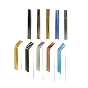 Eco-Friendly Stainless Steel Straw with Brush Food Grade for Bar Accessories