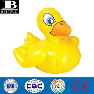 eco-friendly vinyl custom cheap inflatable bath yellow duck toys durable plastic blow up pool beach animal toy