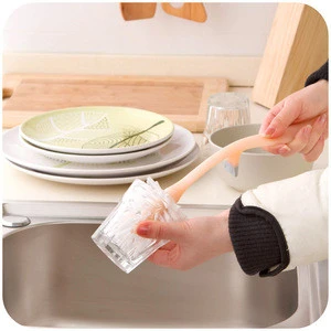 Edge Glass Brush with Integrated Sink Rest Multifunction Cup Bottle Pot Scrub Brush