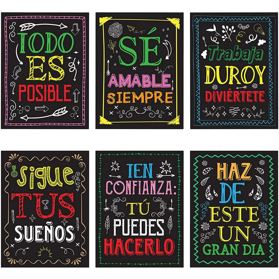 Educational and Motivational Spanish Classroom Decoration Posters