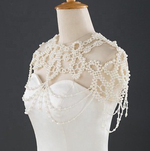 Elegant Luxury Pearl Beading wedding Jacket Bolero for bridal Accessories