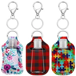 Empty travel size bottle and hand sanitizer keychain holder refillable bottles for keychain carriers 100sets