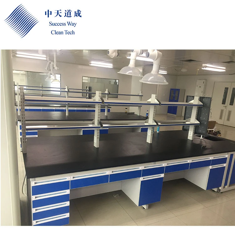 Epoxy Resin Worktop Lab Bench With Reagent Shelf  Chemical Resistant Lab Table Lab Furniture