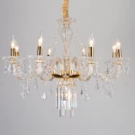 European luxury candle crystal chandelier modern living room dining room crystal pendant hotel banquet hall decorative lighting