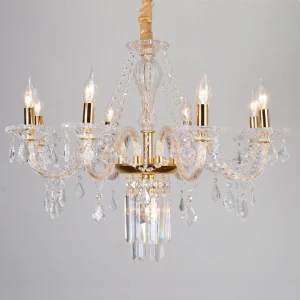 European luxury candle crystal chandelier modern living room dining room crystal pendant hotel banquet hall decorative lighting