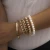 Import Exaggerated hip-hop metal adjustable letter bracelets set pop punk multilayer round beads pearl bracelet women from China