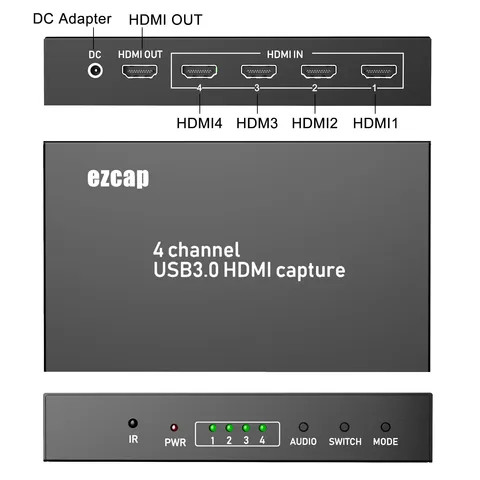 Buy Ezcap264 4 Channels Hdmi Video Capture Support Live Streaming 1080p ...