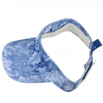 Fabric Tie dye high quality blue color uv sun visor hat with customer logo print or embroidery
