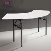 Factory Direct Catering Banquet Hotel PVC Folding  Half Moon Table For Sale