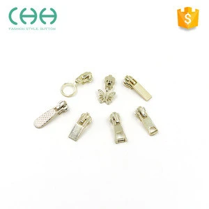 Factory outlets luggage metal silver zipper slider and puller for bag