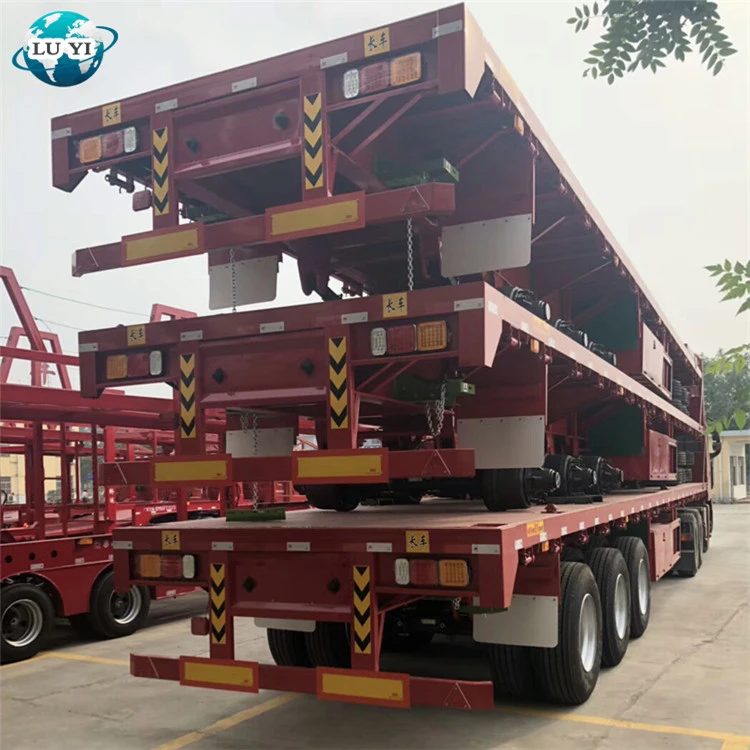 Factory Price Top Quality 3 Axles 40ft 40 Feet 50ft Flatbed Trailer 40ft Tractor Truck Trailer