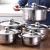 Import Factory Wholesale 5 Pieces Cooking Set Stainless Steel Stock Soup Pot Kitchen Cookware Sets with Handle from China