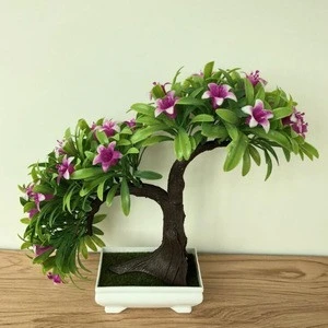 Factory wholesale PENZ009 simulation home decoration lily flowers bonsai tree artificial plants with pot