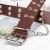 Import Fashion 2 holes lady belt double prong buckle pu leather belt with chain from China
