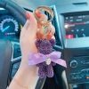 Fashion Bling Full Rhinestone Cute Bear Key Chain Luxury Crystal Car Bag Decoration