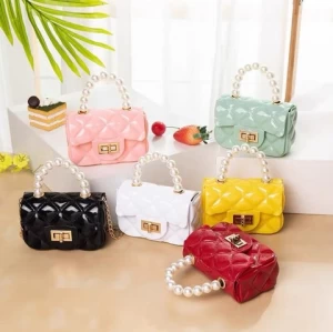 Fashion Candy Color Summer PVC Chain Ladies Small Jelly Girl Mini Jelly Hand Bag Women Purses And Handbags