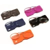 Fashion stainless steel TR mini folding clip nose reading glasses with case