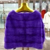 Fashionable full skin process natural mink fur shawl for ladies