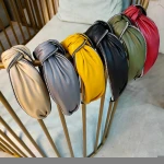 Fashionable hair band PU leather wide-brimmed middle knot hair adornment headband retro style pressed hair accessories