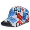 Fashionable style satin lined printed baseball cap sports caps white